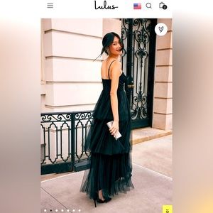 Lulus black tulle tiered dress.SMALL